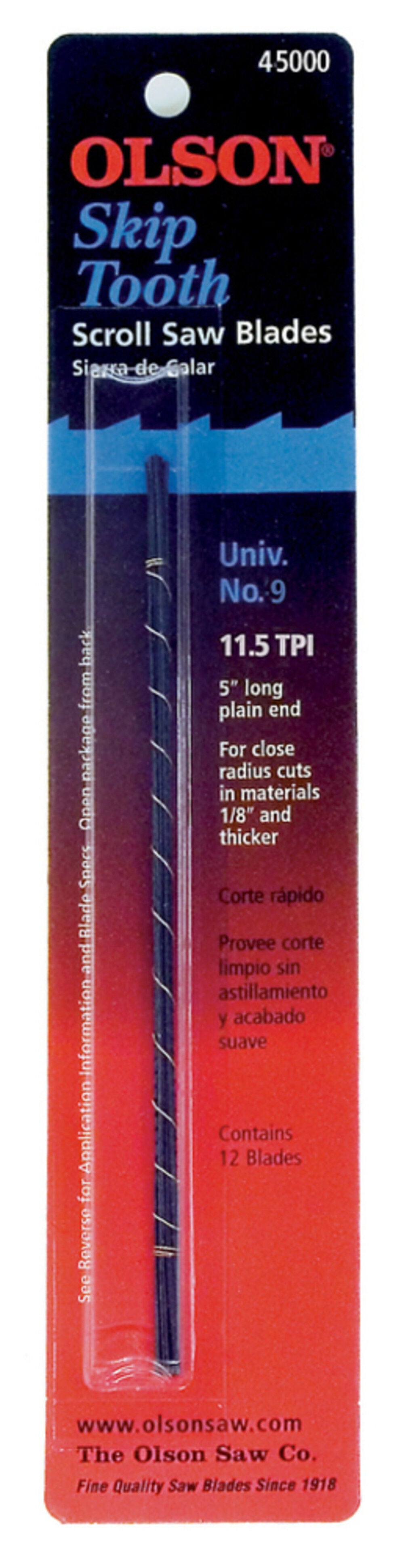 5In. Long Skip Tooth Scroll Saw Blade 11.5 TPI 12pk FR45000