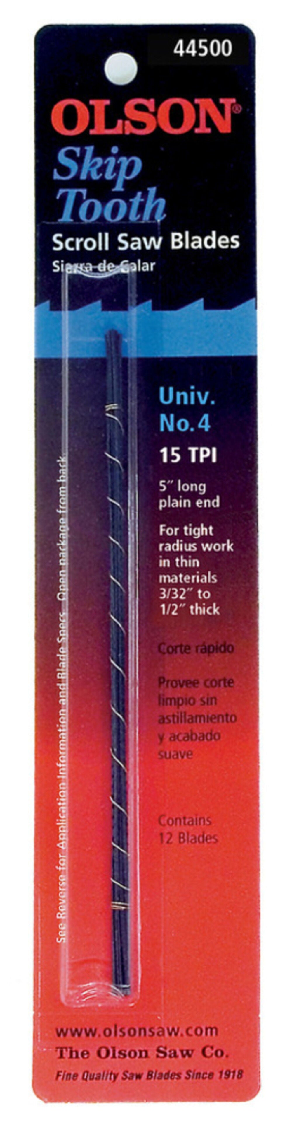 5In. Long Skip Tooth Scroll Saw Blade 15 TPI 12pk FR44500