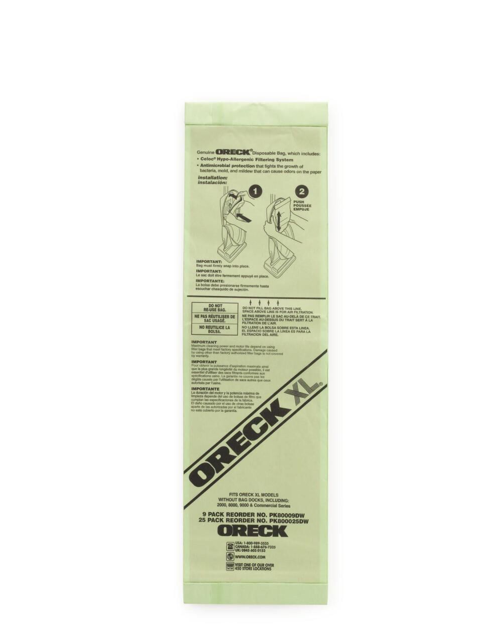 Hypoallergenic Filter Bag - 25 pack PK800025DW