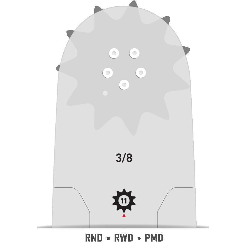 28 Inch Length x 3/8 Inch Pitch 93 DL Chainsaw Guide Bar 280RNDD009
