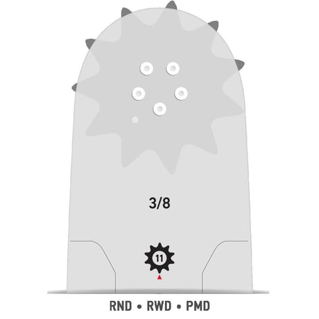 28 Inch Length x 3/8 Inch Pitch 93 DL Chainsaw Guide Bar 280RNDD009