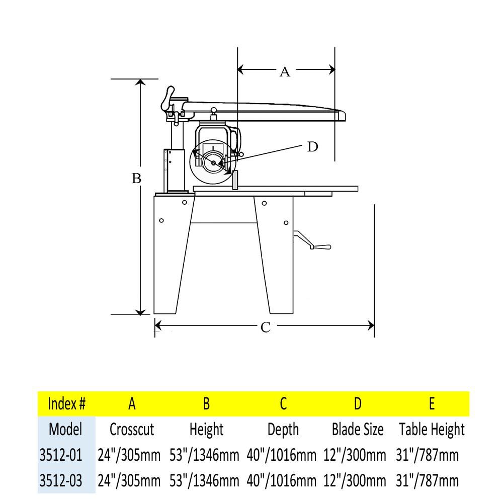 12 In. 1 Phase Contractor Duty Radial Arm Saw 3512-01