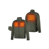 Mens Army Green Heated Fleece Jacket Kit XS MJF-32-1402-US