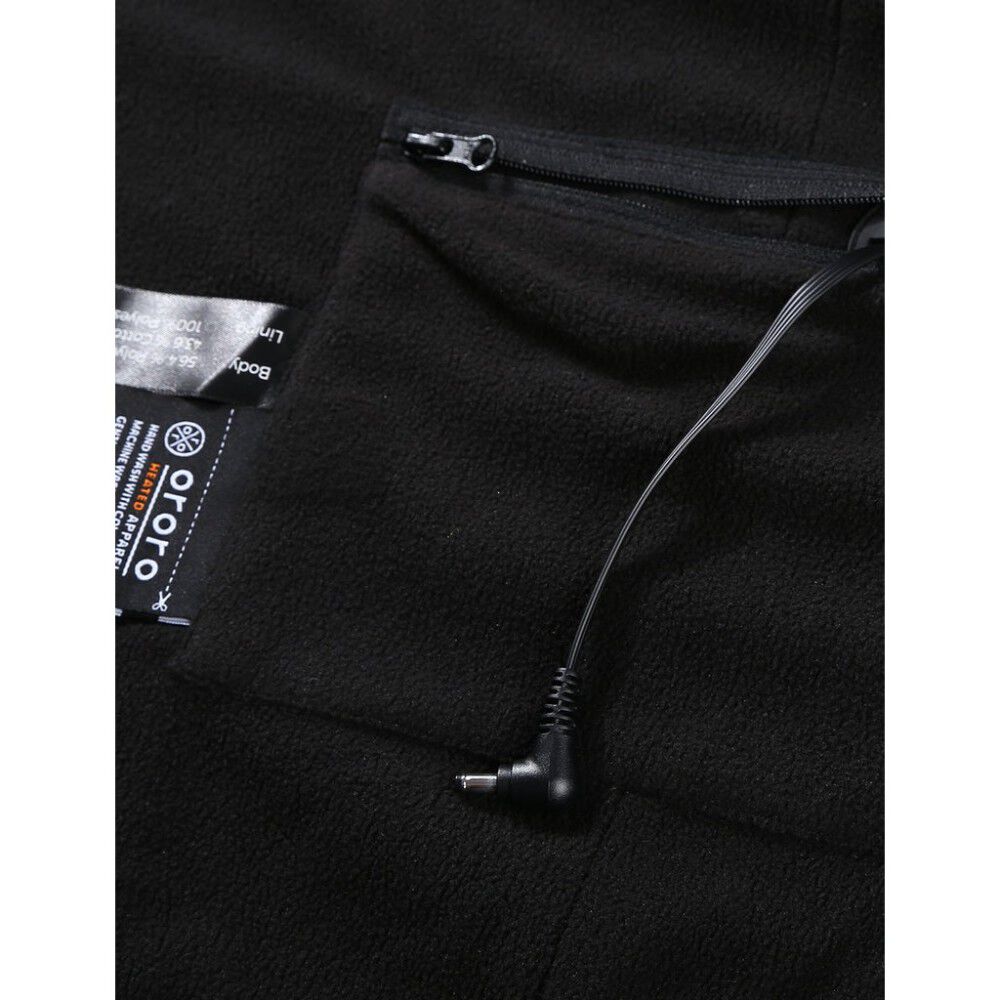 Mens Black Heated Fleece Jacket Kit Large MJF-32-0105-US