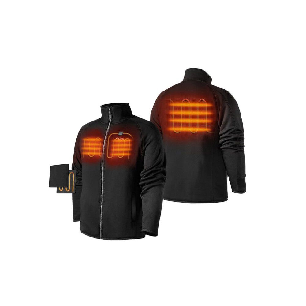 Mens Black Heated Fleece Jacket Kit Small MJF-32-0103-US