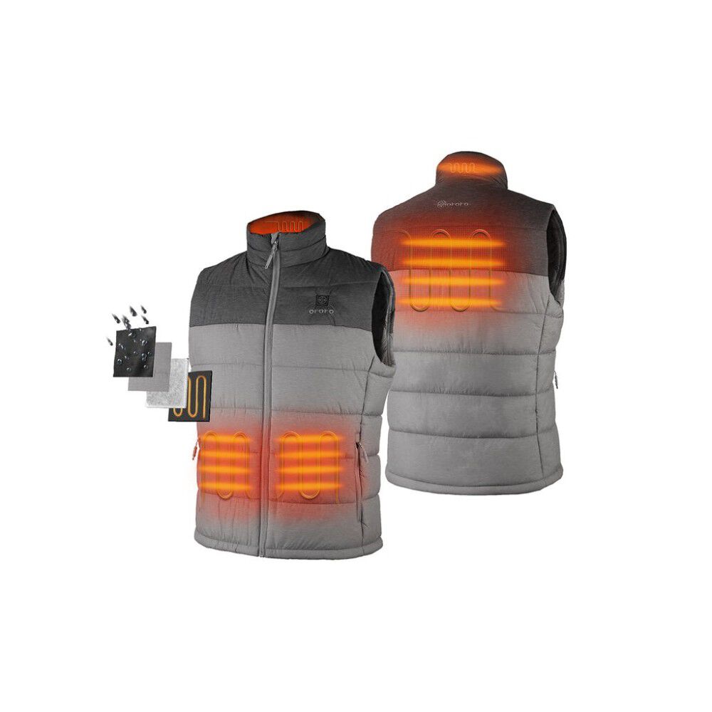 Mens Flecking Gray Classic Heated Vest Kit XL MVC-41-0306-US