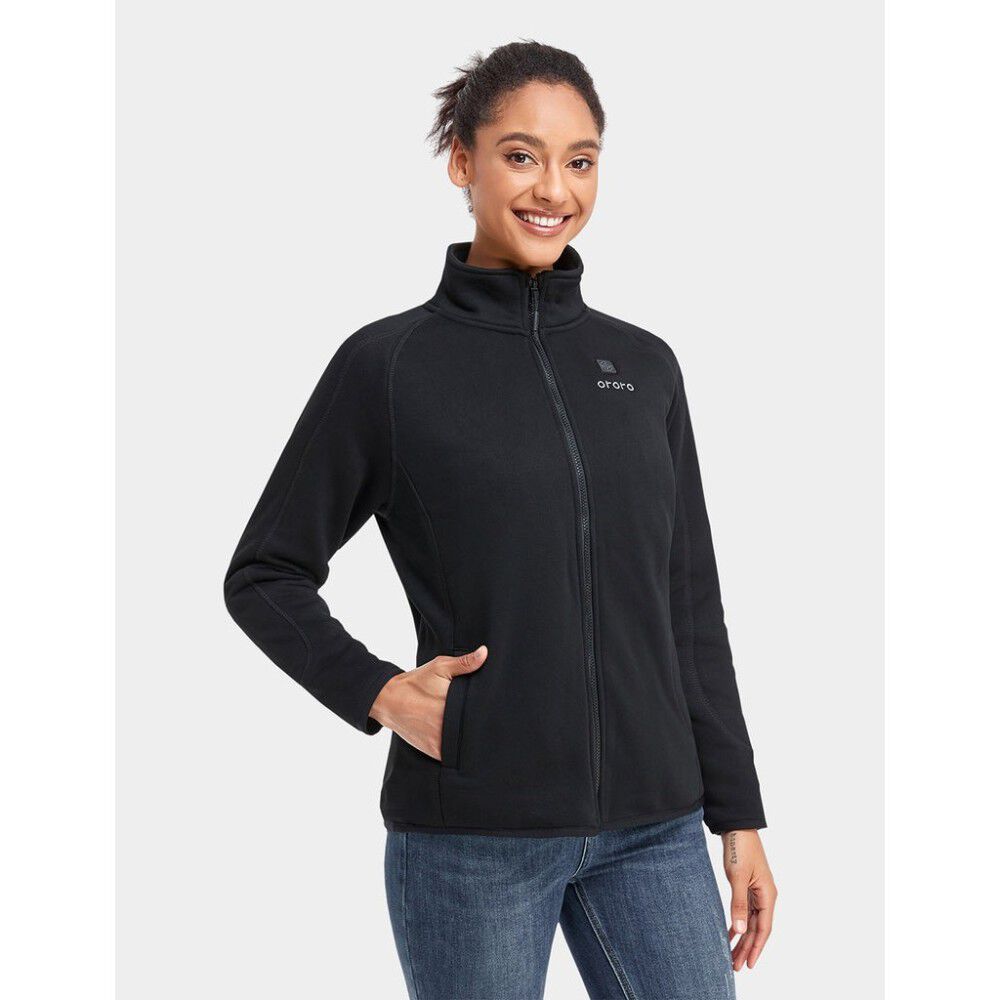 Womens Black Heated Fleece Jacket Kit Large WJF-32-0105-US