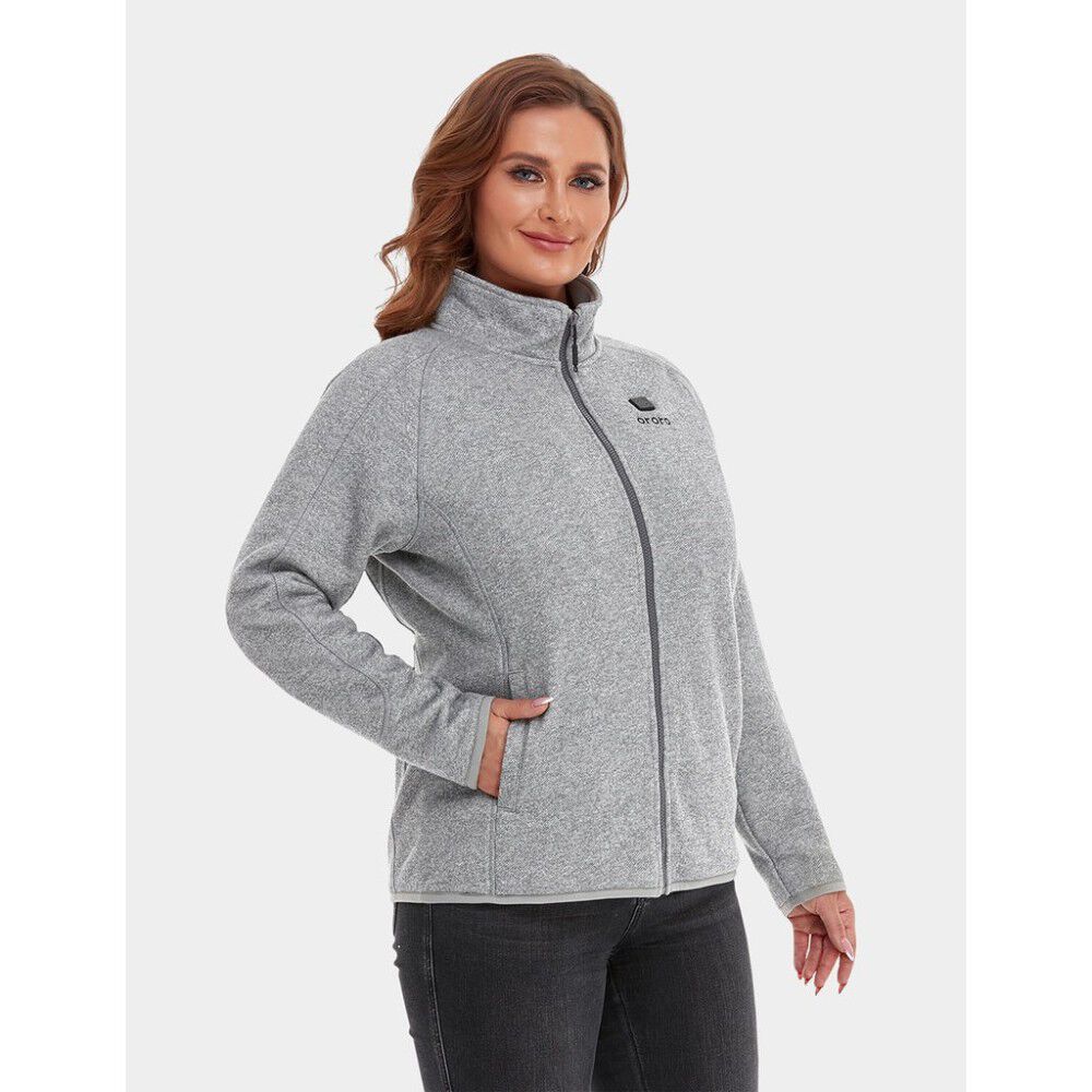Womens Flecking Gray Heated Fleece Jacket Kit 2X WJF-32-0307-US