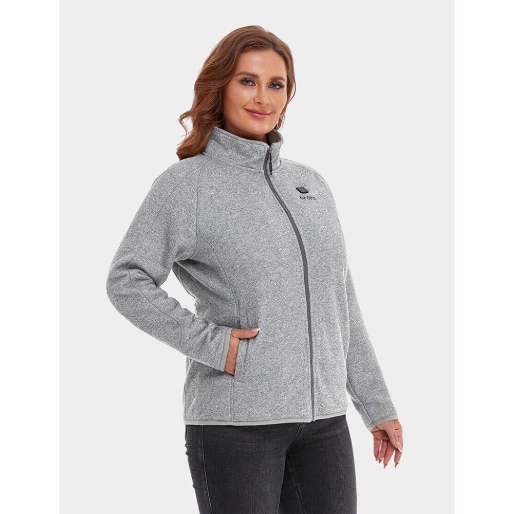 Womens Flecking Gray Heated Fleece Jacket Kit 3X WJF-32-0308-US