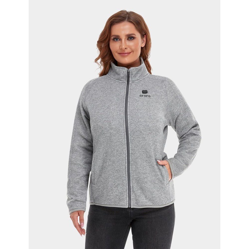 Womens Flecking Gray Heated Fleece Jacket Kit 3X WJF-32-0308-US