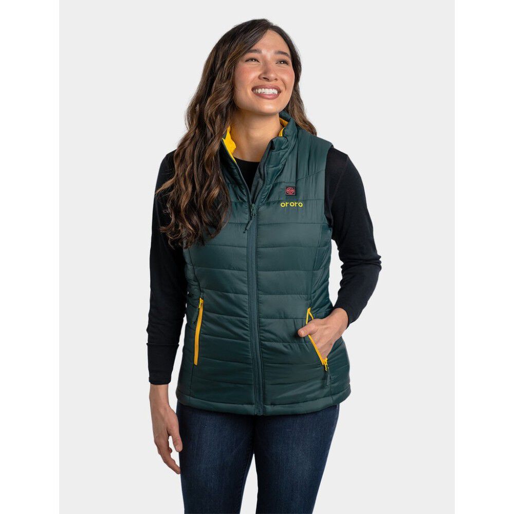 Womens Green & Gold Classic Heated Vest Kit Medium WVC-41-2604-US