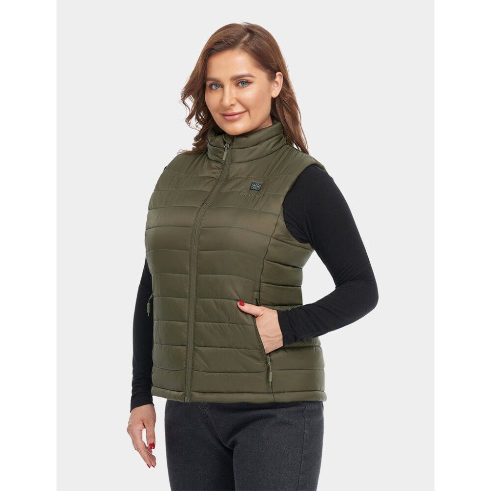 Womens Green Classic Heated Vest Kit XS WVC-41-1402-US