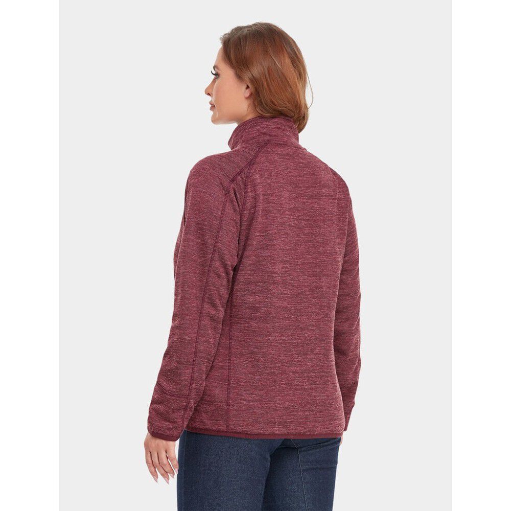 Womens Maroon Heated Fleece Jacket Kit 2X WJF-32-3407-US