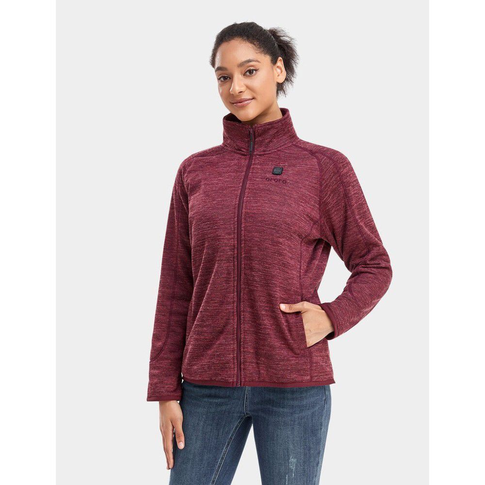 Womens Maroon Heated Fleece Jacket Kit 2X WJF-32-3407-US