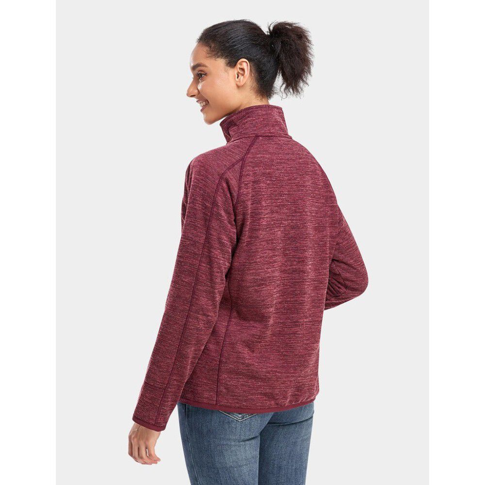 Womens Maroon Heated Fleece Jacket Kit Large WJF-32-3405-US