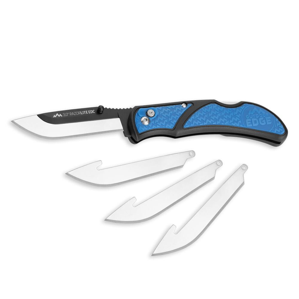 RazorLite EDC Folding Knife with 4 Blades Blue 3in RLU30-40C