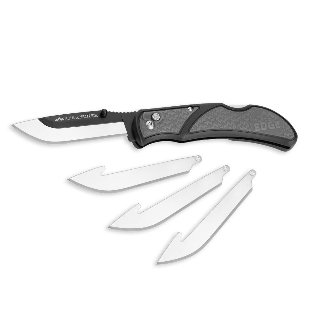 RazorLite EDC Folding Knife with 4 Blades Gray 3in RLY30-50C