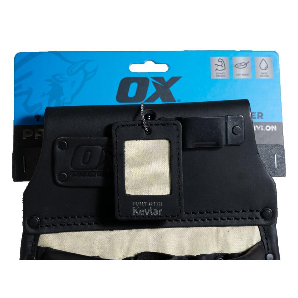 10-Pocket Leather & Nylon Drywallerfts Pouch with Kevlar OX-U268503