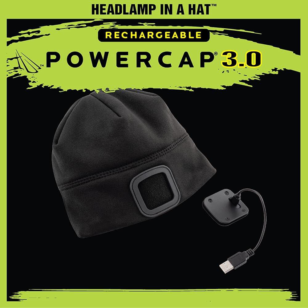 POWERCAP HCL Beanie Black LED Rechargeable HLBR-9534