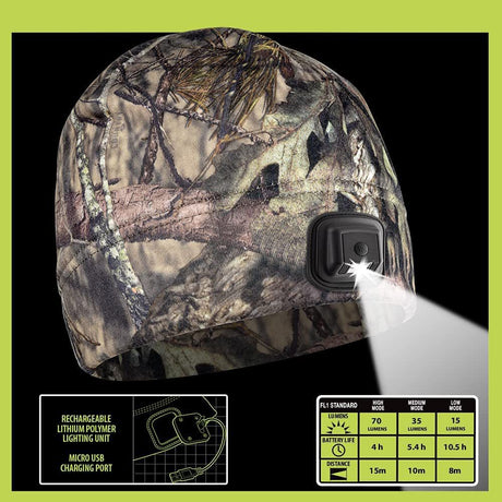 POWERCAP HCL Beanie Mossy Oak Country DNA LED Rechargeable HLBR-9558