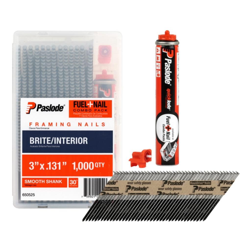 3 In. x .131 In. Brite Fuel+Nail Combo Pack Smooth 650525