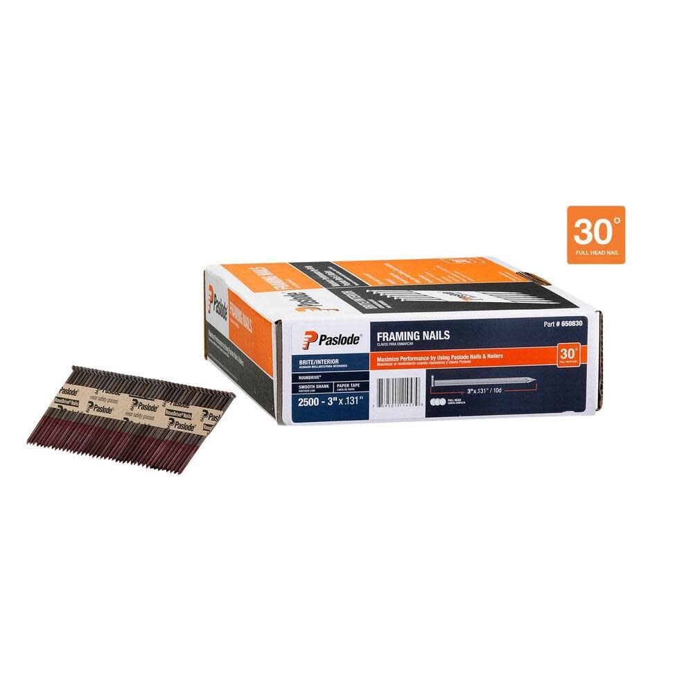 3 x .131 Smooth Brite 30-Degree Framing Nails 650830