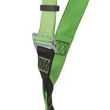 Full Body Safety Harness 5-Point Adjustment with Fall Indicator Back and Shoulder D-Rings Pass Thru Leg Buckles Hi-Vis Green/Black Universal Fit V8002030