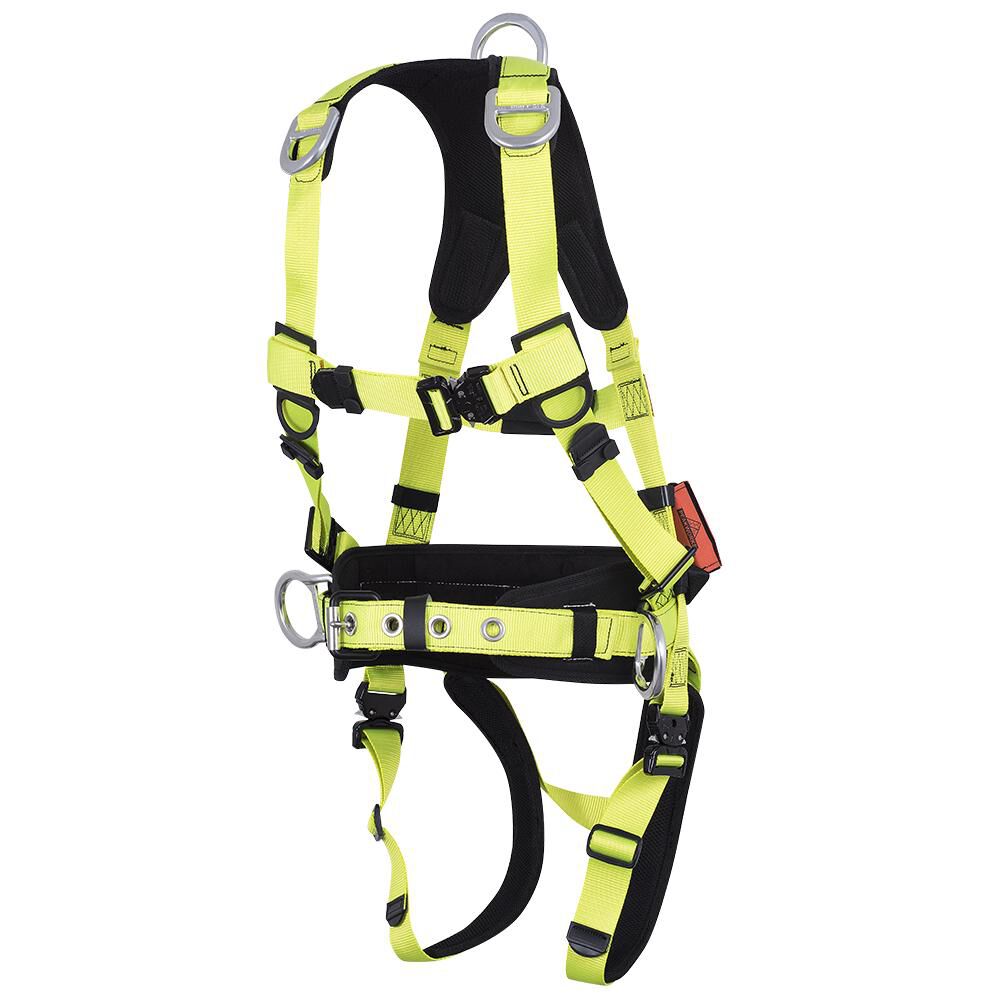 PeakPro Plus Series Full Body Safety Harness with Positioning Belt Hi Vis Green Large V8005173