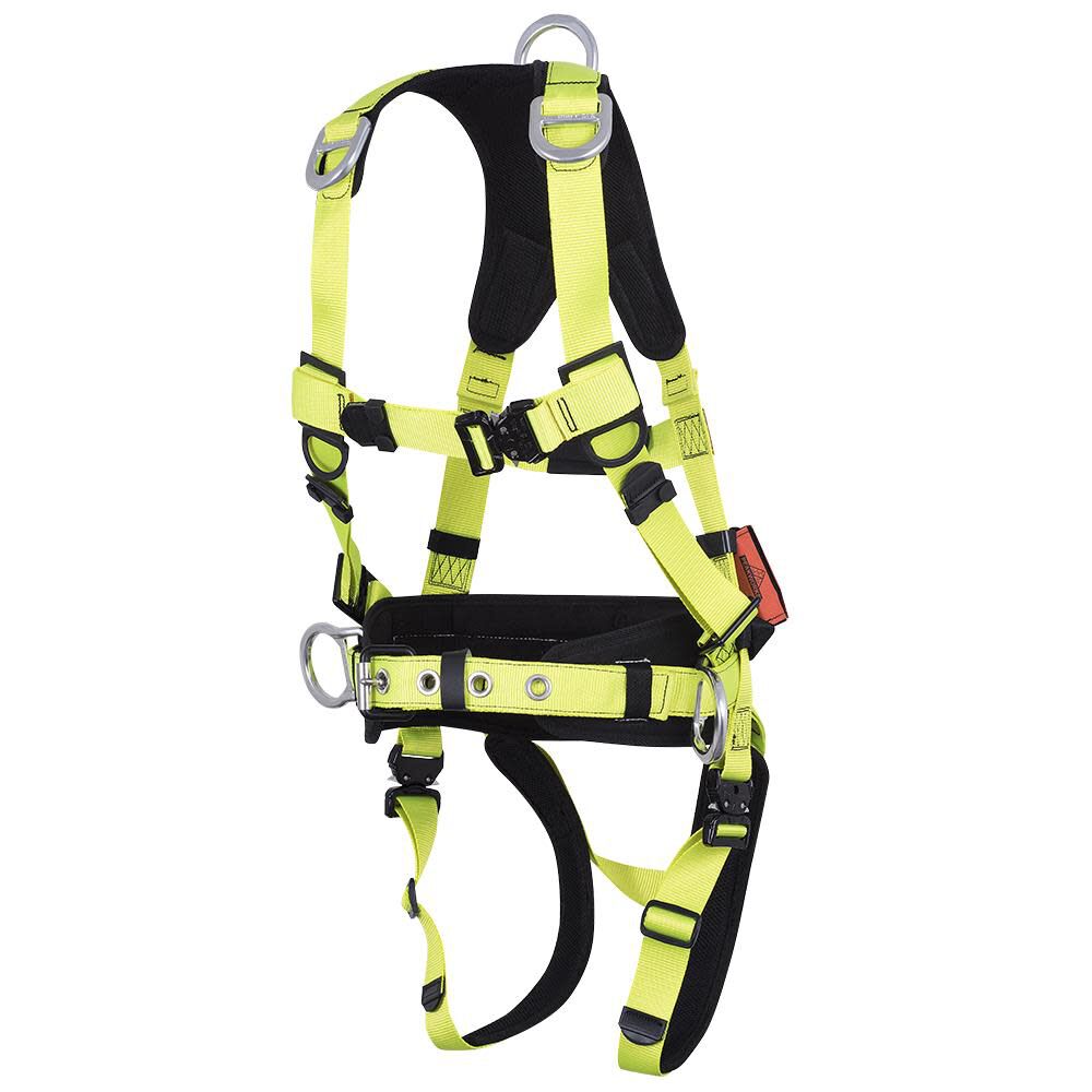 PeakPro Plus Series Full Body Safety Harness with Positioning Belt Hi Vis Green Medium V8005172