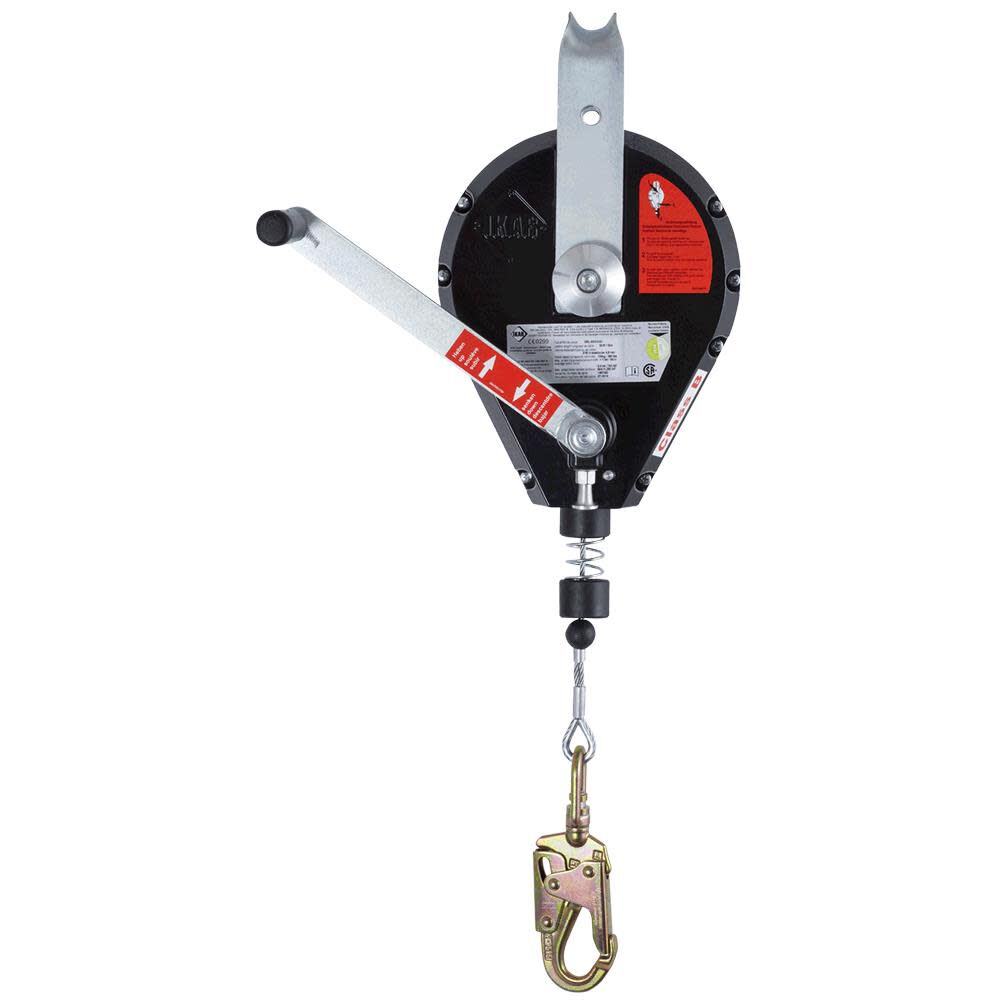 Self-Retracting Lifeline (SRL) with Galvanized Steel Cable Rescue/Recovery Unit Snap Hook 140 Ft. L. Black V845534140