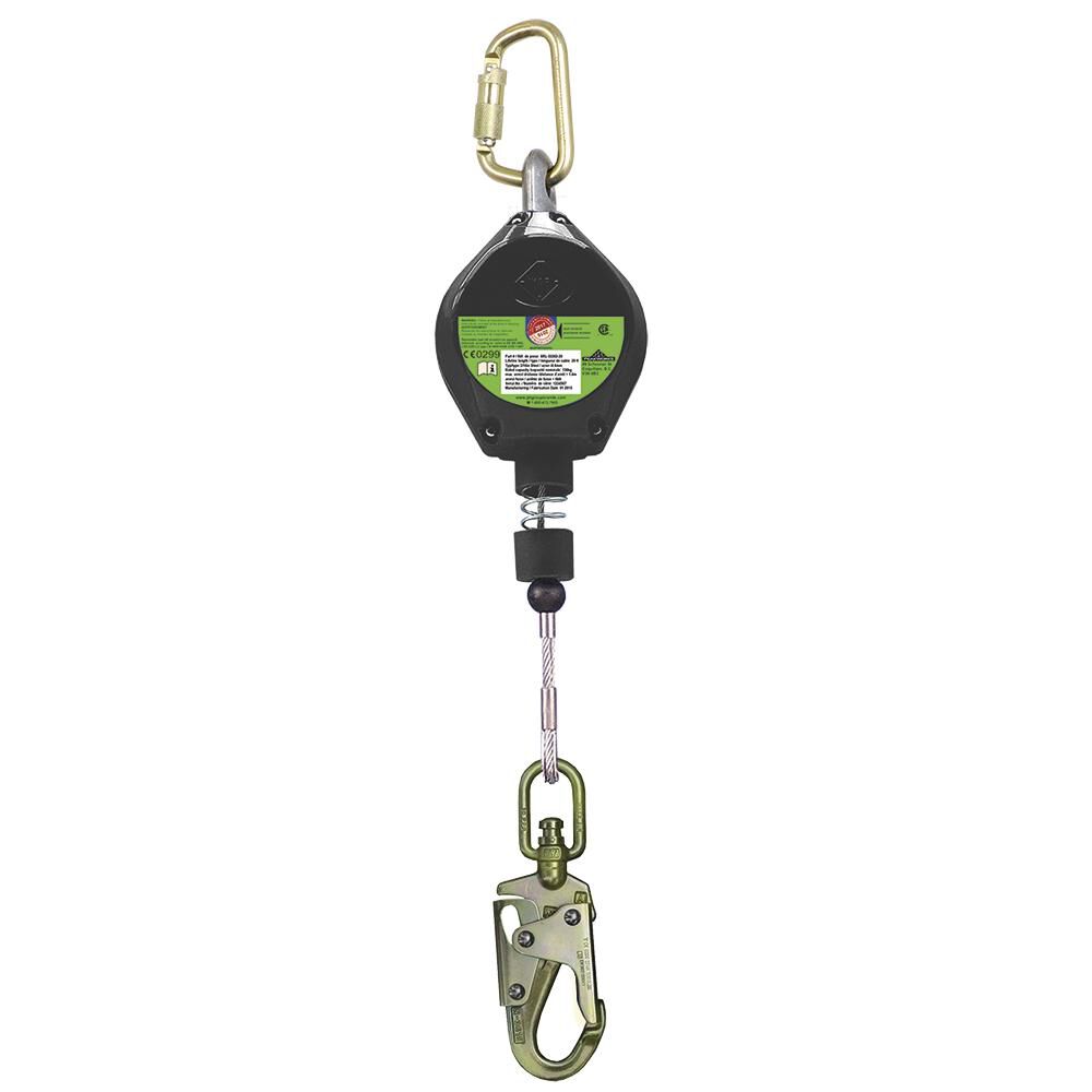 Self-Retracting Lifeline (SRL) with Galvanized Steel Cable Snap Hook 10 Ft. L. Black V845533010LE