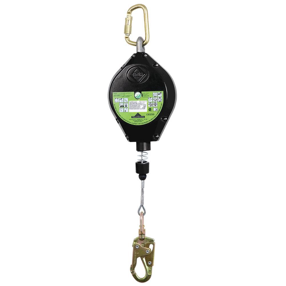 Self-Retracting Lifeline (SRL) with Galvanized Steel Cable Snap Hook 140 Ft. L. Black V845533140