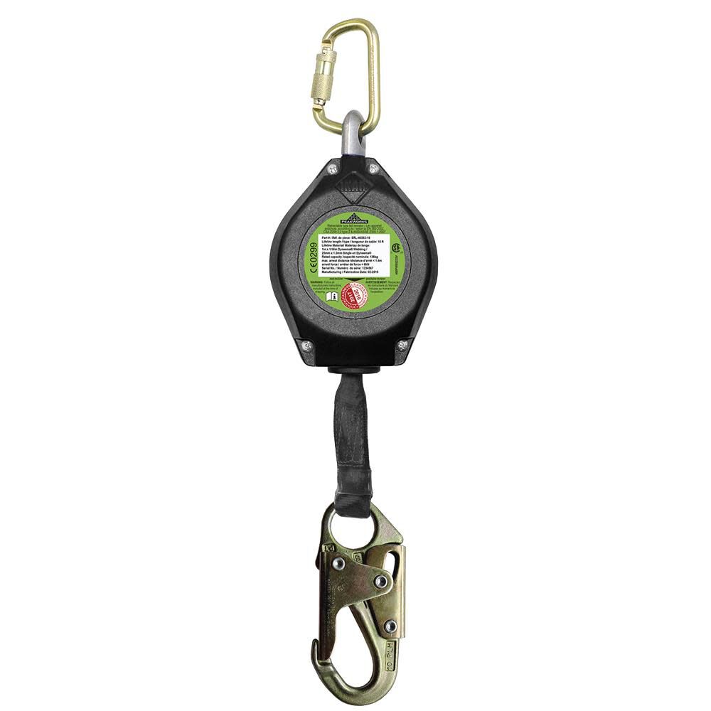 Self-Retracting Lifeline (SRL) with Webbing Snap Hook 18 Ft. L. Black V845423018