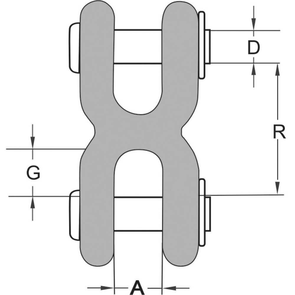 G43 Double Clevis Link, 1/4 - 5/16in, 3900lbs 8027235