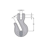 G43 Forged Steel Clevis Grab Hook, 3/8in 8023430