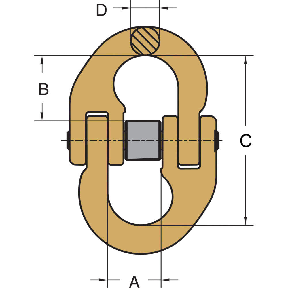 G70 Forged Alloy Steel Coupling Link, Transport, 6600lbs 8153255