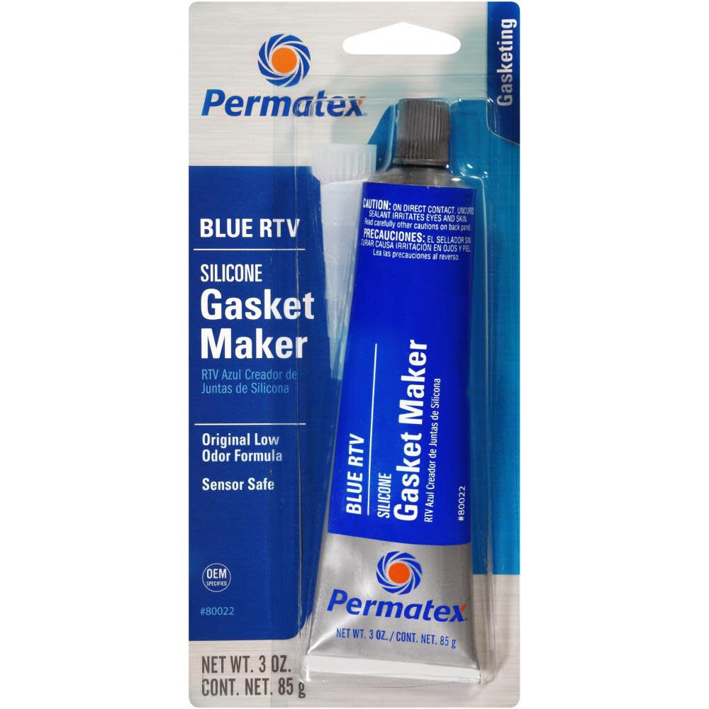 Sensor Safe Blue RTV Silicone Gasket Maker 3 oz Tube Carded 80022