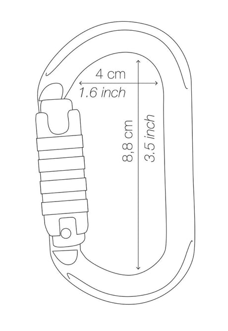 H-Frame Carabiner, Oval BALL-LOCK M33A BL