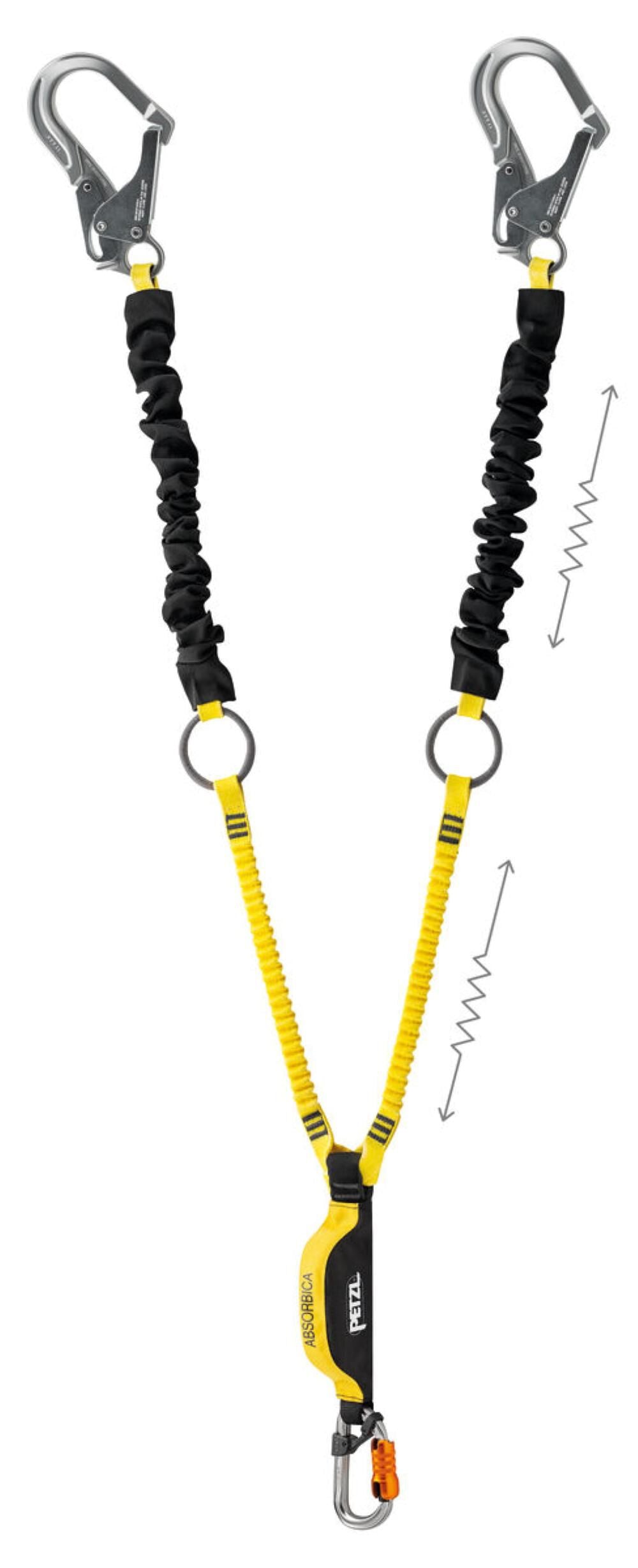 MGO Double Lanyard with Integrated Intermediate Tie-back Rings, Energy Absorber, ANSI L015BA00