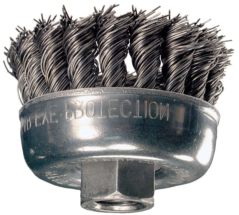 2-3/4in Knot Wire Cup Brush - .020 CS Wire 5/8-11 Thread (ext.) 82220P