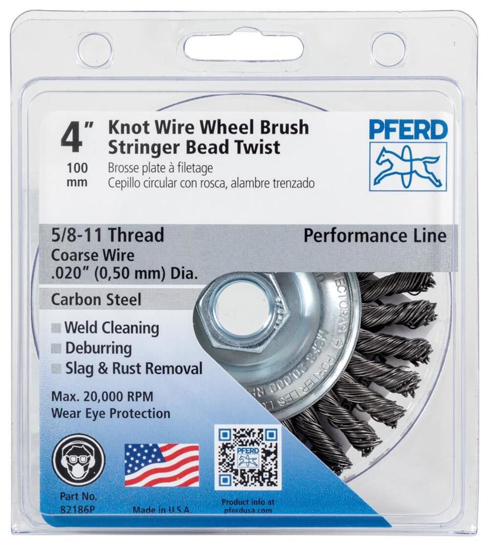 P.O.P. 4in Stringer Bead Wheel - .020 CS Wire 5/8-11 Thread 82186P