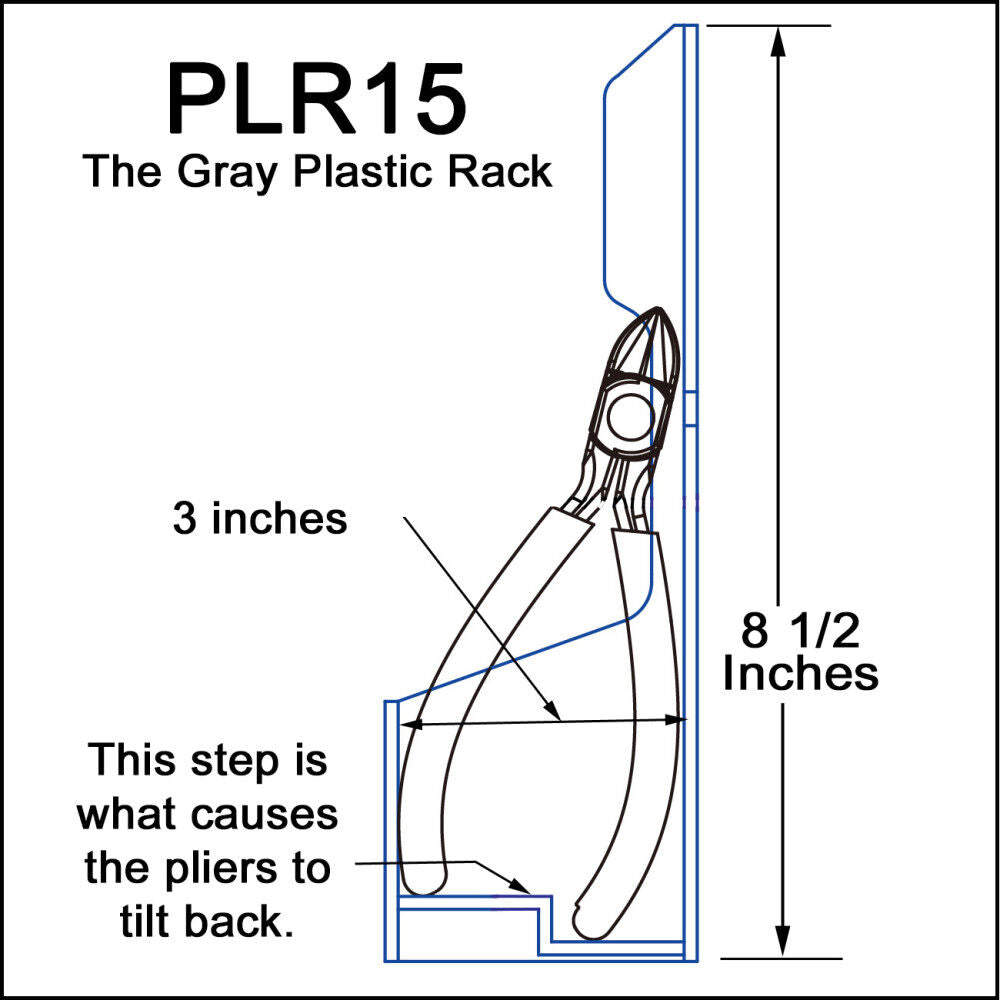 PlyPliersrack Gray ABS Plastic 15 Slot PLR15