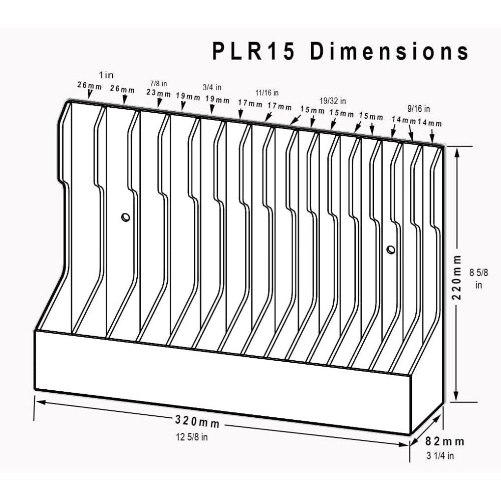 PlyPliersrack Gray ABS Plastic 15 Slot PLR15