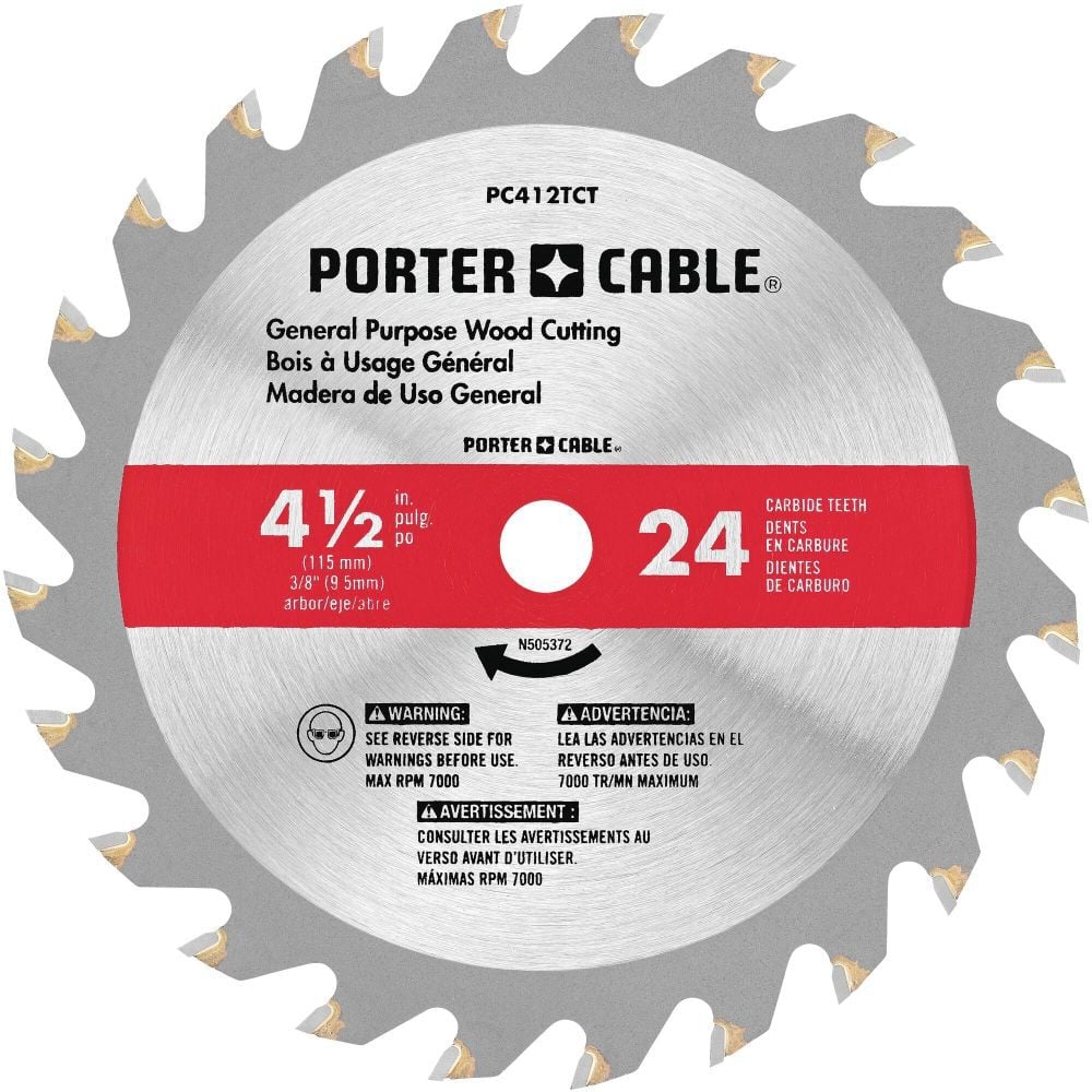 4-1/2 in Circular Saw Blade, 24-Tooth PC412TCT