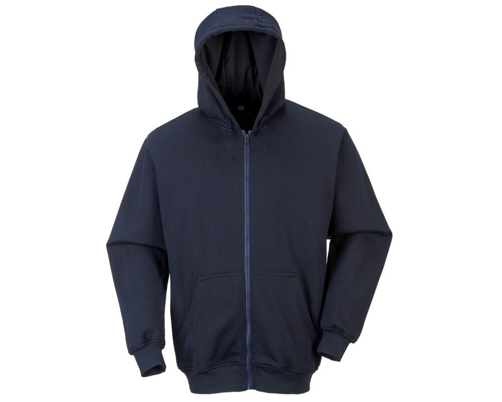 Navy Fire Resistant Zipper Front Hooded Sweatshirt - 5XL UFR81NAR5XL