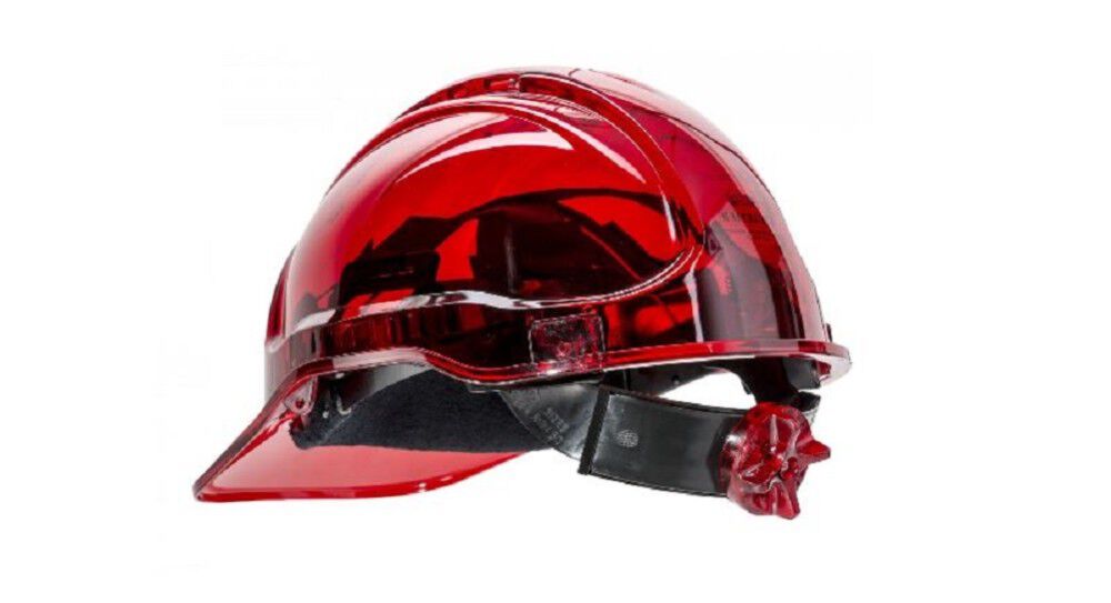 Peak View Ratchet Vented Hard Hat - Red PV60RER