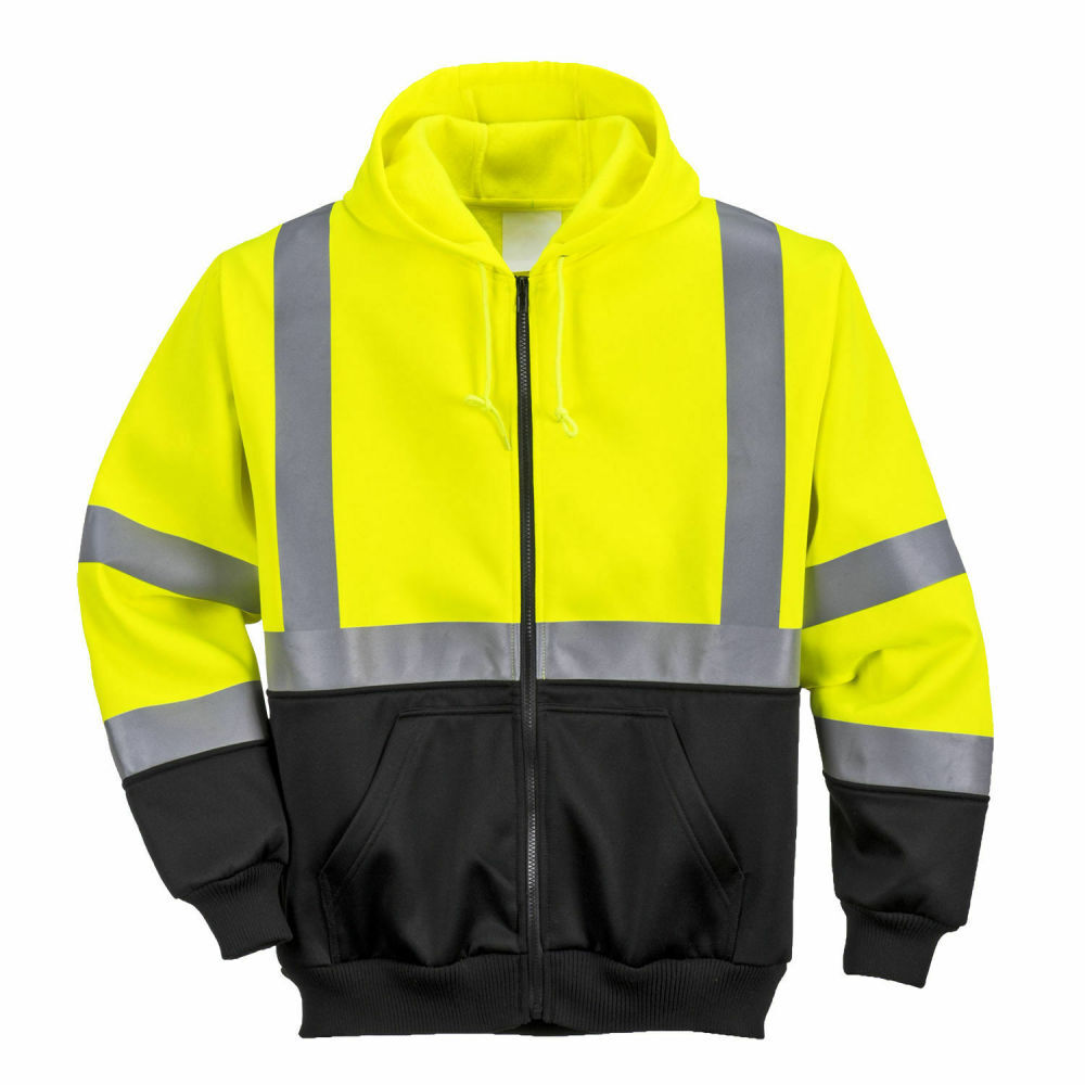 Yellow and Black Hi-Vis 2-Tone Zipped Hoodie - 5XL UB315YBR5XL