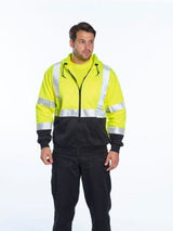 Yellow and Black Hi-Vis 2-Tone Zipped Hoodie - Medium UB315YBRM