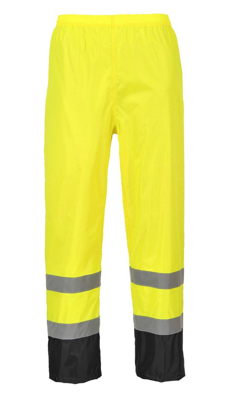 Yellow and Black Hi-Vis Classic Contrast Rain Pants - Medium H444YBRM