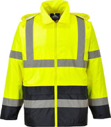 Yellow and Black Hi-Vis Contrast Rain Jacket - 4XL UH443YBR4XL